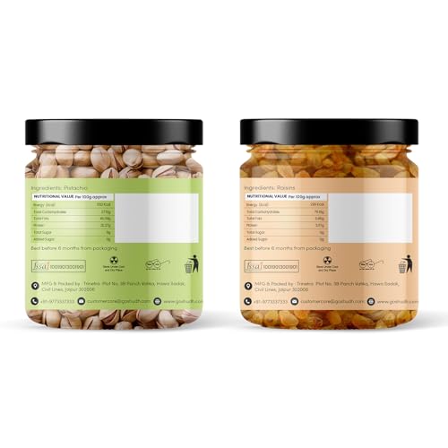 Image of Goshudh Pistachio 250g + Raisin 250g Combo Pack | Boost Energy & Immunity, Heart-Healthy Fats & Natural Antioxidants (500gm Combo Pack)