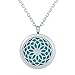 Essential Oil Diffuser Necklace, GerTong Hypo-Allergenic Premium 316L Stainless Steel Aromatherapy Diffuser Locket Pendant Set with 11 Color Refill Pads (Hollow)