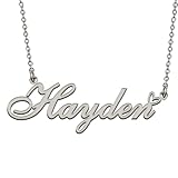 HUAN XUN Hayden Name Necklace Stainless Steel for Women Custom Name Necklaces Letter Charms Gifts for Best Friend Birthday