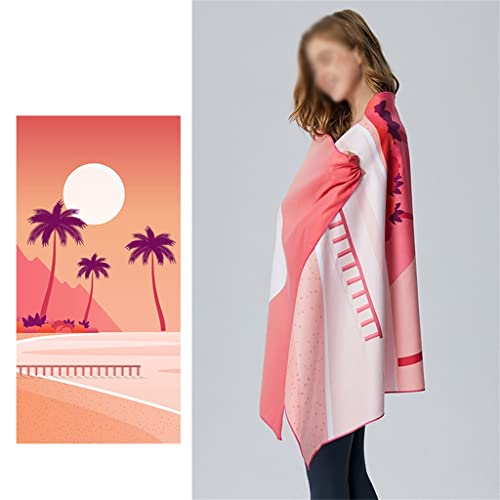 Jgqgb Microfiber Beach Towel European Printed Sided Velvet Swimming Bath Towel Absorbent Non-Stick Sand #TOP3