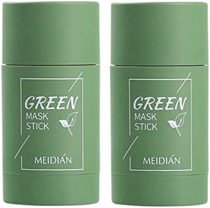 2 Pcs Green Tea Mask Stick for Face, Blackhead Remover with Green Tea Extract, Green Mask Stick for Face Moisturizing, Dry Skin Face Moisturizer, Deep Pore Cleansing for All Skin Types (Green Tea Mask)