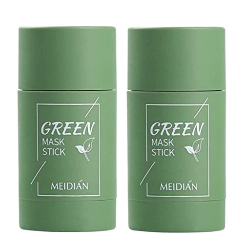 2 Pcs Green Tea Mask Stick For Face, Blackhead Remover With Green Tea Extract, Green Mask Stick For Face Moisturizing, Dry Skin Face Moisturizer, Deep Pore Cleansing For All Skin Types (Green Tea Mask) #TOP2