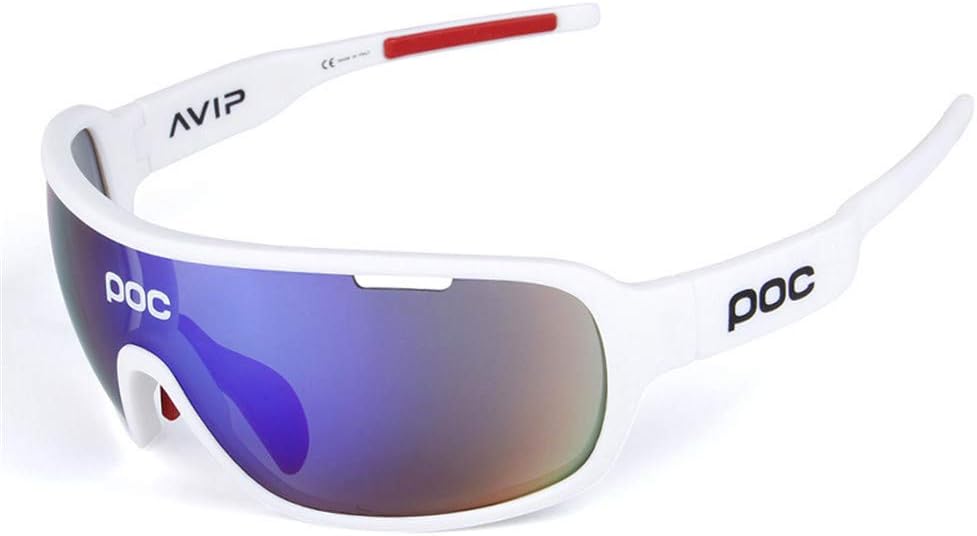 Hukangyu1231 Multicolor Optional POC Cycling Glasses Polarized Light Outdoor Cycling Mirrors Running Cycling Goggles Motocross Goggles Dirt Bike ATV Motorcycle Off Roa (Color : White)