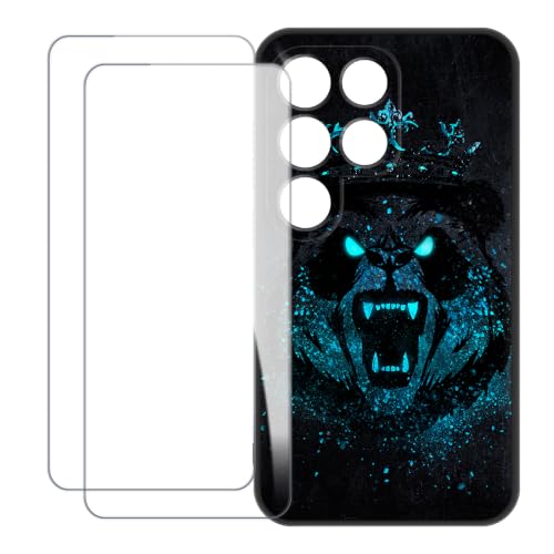 Blackview Wave 2C�ƌ݊��������� �X�N���[���v���e�N�^�[�ƃP�[�X - �{���Ă���p���_ | 5" 2-in-1�o���h���A�v�����gTPU�J�o�[�{2�����苭���K���X�t�B�����A�ϏՌ��ی�L�b�g