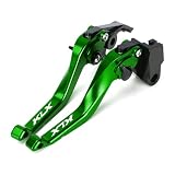 Mokiton Motorcycle Short Brake Clutch Levers Compatible with KLX300 KLX300SM 2026 2025 2024 2023 2022 2021 | Front Shorter Levers Handles KLX 300 300SM Accessories (Green)