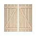 Ekena Millwork SHUBSZ Faux Wood Shutters (Per Pair) Rustic Spaced n-Batten w/Z-Board, 23 1/2"W x 64"H, Sandblasted
