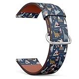 MRAKPLGE 22mm Watch Band with Quick-Release, Baby Mountain Volcano Pattern, Replacement Vegan Leather Strap, Bracelet for Smartwatches, Wristband for Men and Women