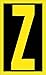 NMC National Marker Corp. RL25Z Letter, Z, 2.5 Reflective Yellow Black, PS Vinyl
