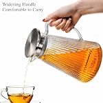 Cididu 2 Pack 50 Oz Plastic Pitcher with Lid, Unbreakable Water Jug BPA-Free, Clear Ice Tea Pitchers with Handle for Lemonade, Cold or Hot Beverages, Juice, Milk, Fridge, Parties, Events