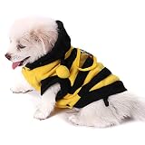 Hundekostüm Hummel Stil Hundekleidung Welpe Kapuzenmantel Haustier Kleidung Vlies Katze Kätzchen Kleid Outfit Pullover Haustier Kleidung für Kleine Mittlere Hundekatze (M)