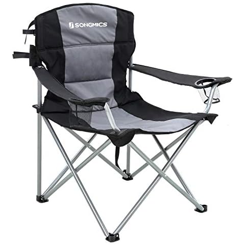 SONGMICS Campingstuhl, zusammenklappbar, XL, mit Schwammkissen Cover