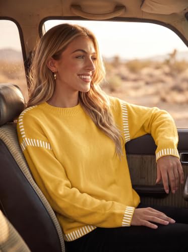 Image of Dokotoo Sweaters for Women Oversized Crewneck Long Sleeve Knit Sweater Tops