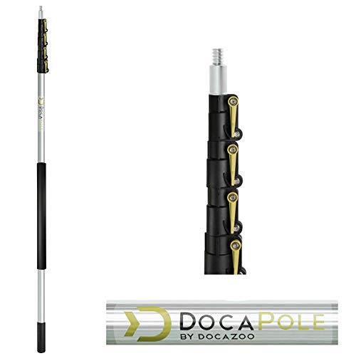 Docapole 7-30 Foot Telescoping Extension Pole + Gosaw Attachment Pruning Pole Saw; Extendable Limb Saw And Trimmer For Tree Pruning On Branches Less Than 2" Diameter; Includes Feather Duster #TOP6