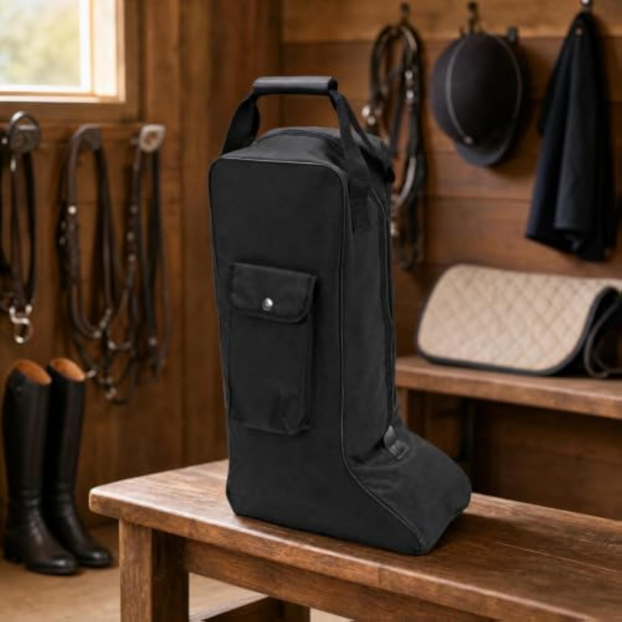 Tall Boot Storage Bag with Full-Zip and Outer Pocket
