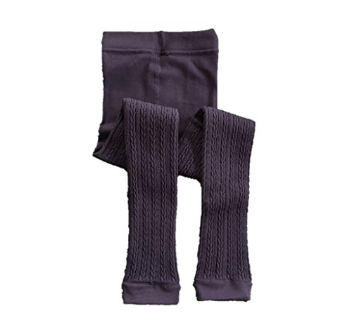 Sweetcakes Girl's Fleece-Lined Footless Tights, 1 Pair, L/XL (14-16), Black Knit