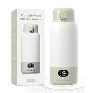 Portable Bottle Warmer for Travel,Milk Warmer for Baby Breastmilk with Fast Heating & Precise Temp Control, Bottle Warmer for Car, Outdoors, 17 Ounces Large Capacity,Green