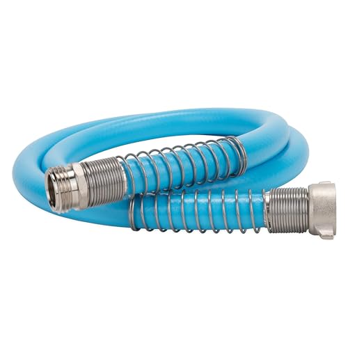 Image of Camco EVOFlex 4-Ft RV Drinking Water Hose - Features Extra Flexible Design w /Stainless Steel Strain Relief Ends - Lead-Free, BPA-Free and Phthalate-Free - 5 /8 inch ID (22590)
