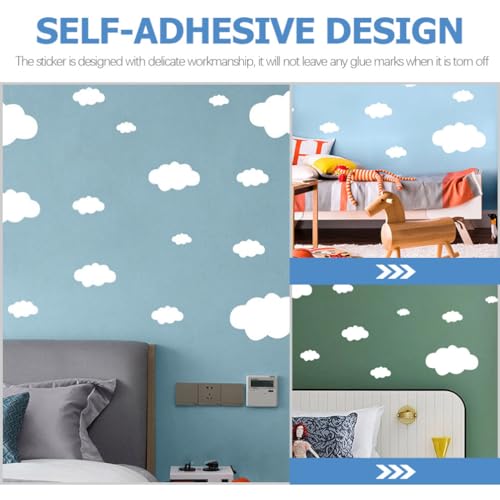 Adorno de Nubes Blanco para Pared Vinilo Decorativo Removible miniatura 7