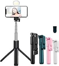 invicto Rseries Selfie Stick Tripod with Fill Light, Lightweight Phone Tripod Stand with Detachable Bluetooth Wireless Remote
