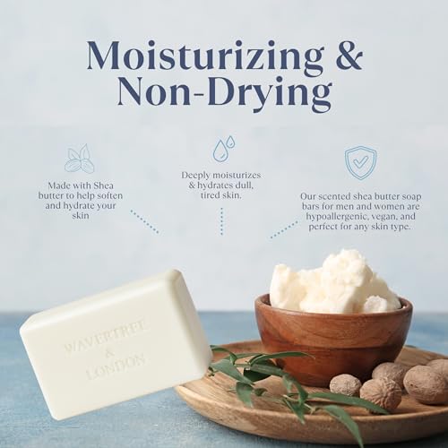 Image of Wavertree & London Prosecco Scented Natural Soap (2 Bars), 7oz Moisturizing French Triple Milled Soap Bars enriched with shea butter - Pure Plant Based Bath & Body Bars for All Skin Types