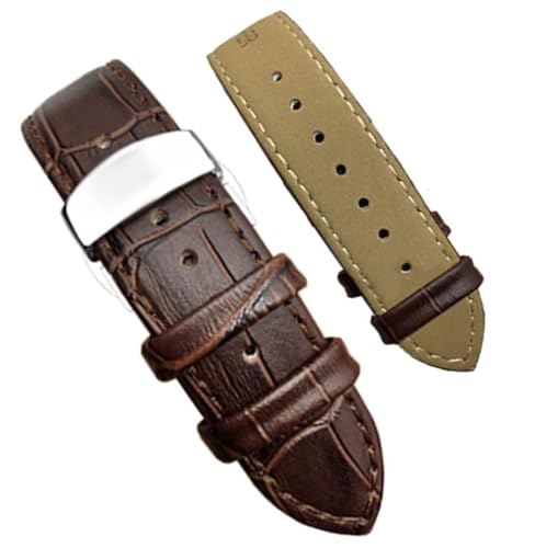 Bracelet de montre en cuir véritable élégant avec boucle papillon et outils