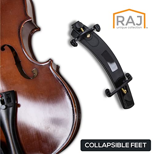 Raj Unique Collection Violin Shoulder Rest - Foam Shoulder Rest for 3/4 and 4/4 Size Violins and Violas - Adjustable Height and High Grip Collapsible Feet - Padded Cradle, Strain and Fatigue Remover - Thumbnail 2