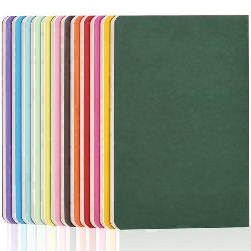 ZCZN A5 Lined Notebooks 12-Pack 60 Pages Each Soft Cover Note Pads Set 12 Mixed Colours - Ideal for School Study Note-Taking