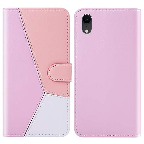 Étui à rabat iPhone XR en similicuir noir avec support vidéo et porte-carte