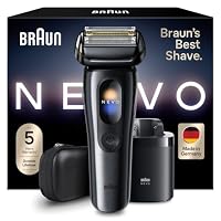 Braun NEVO Mens Electric Shaver with AeroTouch Technology for A No Compromise Shave. Smart Display. Includes Care 7in1 System, Travel Case, NEVO15115C, Graphite