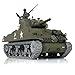 wheelfun Heng Long US in Stock, 1/16 Customized Pro Version 7.0 M4A3 Sherman RC Tank 3898 Barrel Retractable Idle Smoking 360° Rotating Turret Infrared Combat Lifting Barrel Light Sound BB Shooting