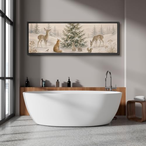 Image of MUDECOR Large Framed Canvas Print Wall Art Winter Wildlife for Living Room