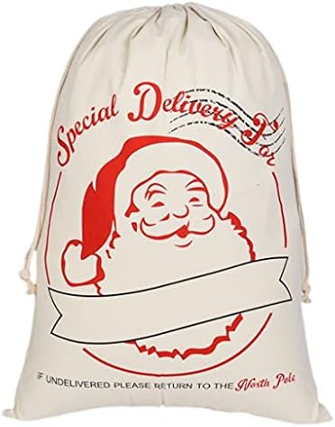 eBoutik - Large Santa Gift Bag Sack - Festive Canvas Gift Bag For Presents - Great for Children on Christmas Eve/Christmas Day (Santa)