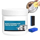 Potente pasta per rimuovere i residui bruciati per pentole, detergente per fondo della padella bruciata, pellicola di pulizia nera per fondo pentola, rimozione del grasso bruciato, detergente multiuso