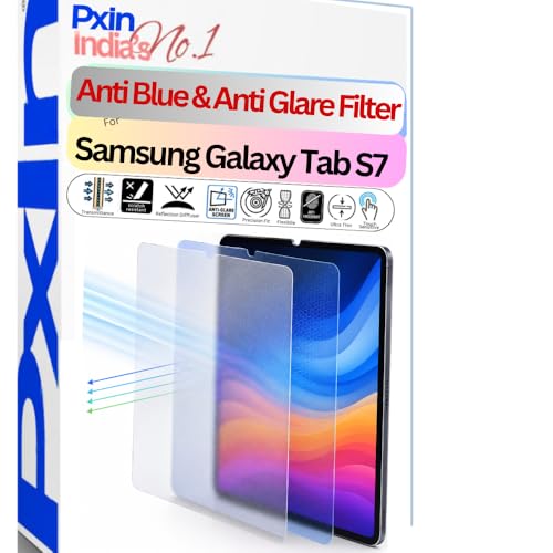 Image of Pxin Tablet Anti Bluelight and Anti Glare Screen Guard compatible with Samsung Galaxy Tab S7 | BLUV Lightblock Tech | Scratch Proof | Prevents bluelight | Eye Protection | No Dry Eyes