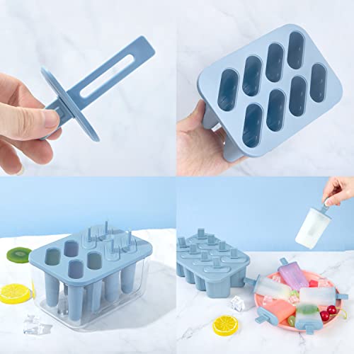 Korlon Popsicle Molds, 8 Cavity Popsicle Maker Molds Set, Homemade Ice Popsicles Molds For Kids With Sticks & Brush & Funnel For Making Yogurt Juice Smoothies #TOP4