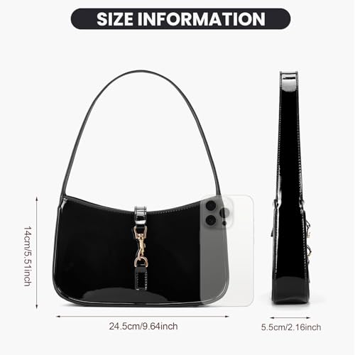 Image of JQWSVE Shoulder Bags for Women Burgundy Purse Trendy Small Handbag Faux Leather Shoulder Purse Everyday Bag