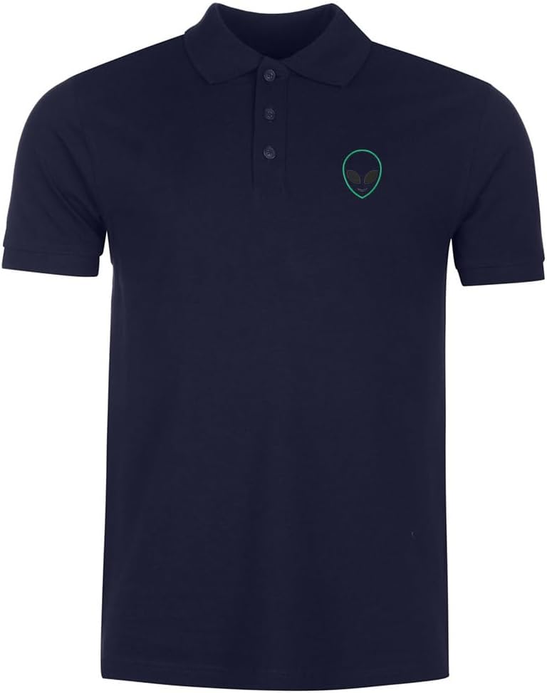 Mens Polo Shirts 3360 Alien Head Embroidered Short Sleeve Shirts