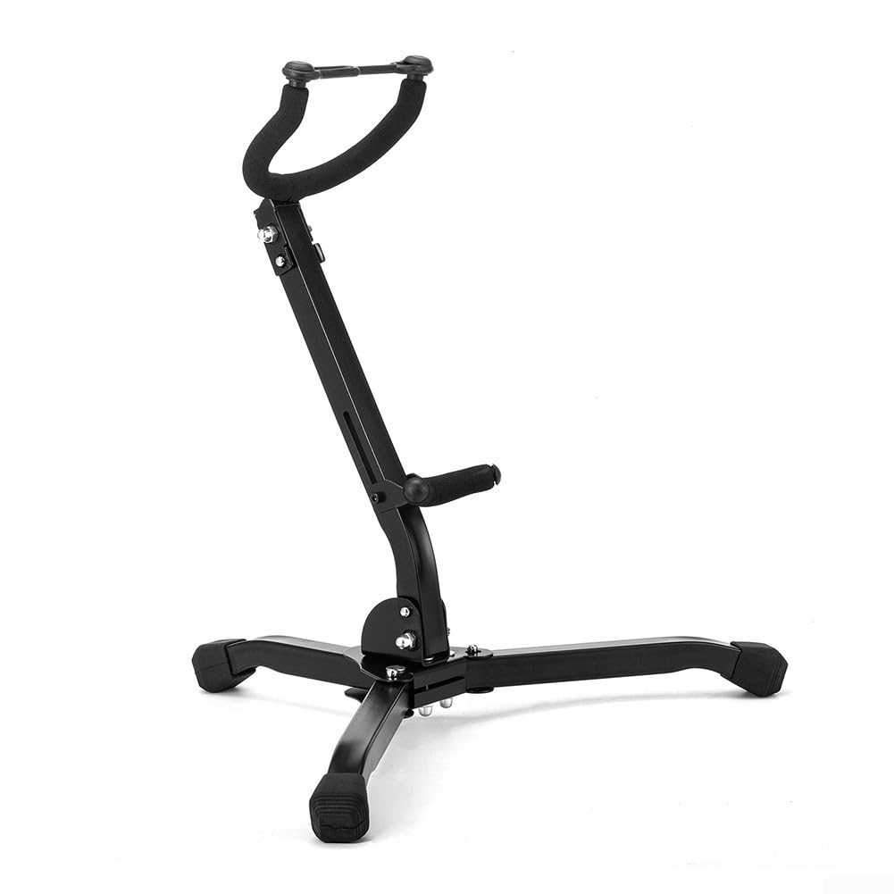 Support pour saxophone alto ténor pliable et réglable - Support portable avec base triangulaire (noir)