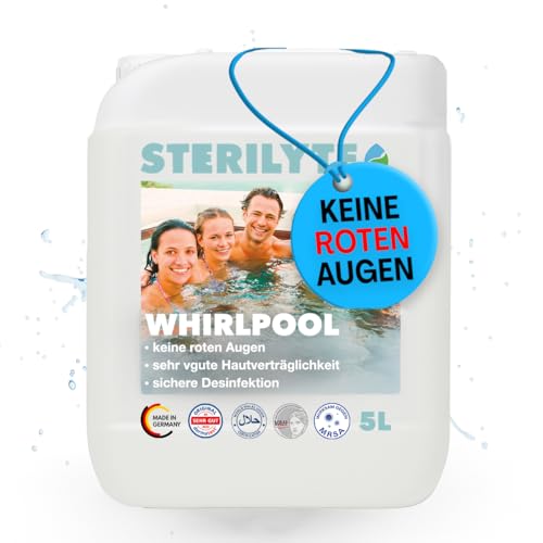 STERILYTE – 5L Wasser Desinfektions Konzentrat – Hot Tub Desinfektionsmittel, ideal auch für Pools & Planschbecken – Poolreinigung Wasserpflege – Reingungsmittel für Pool (Whirlpool)