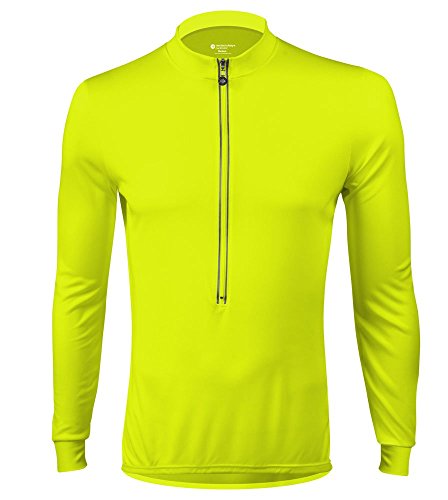 AERO|TECH|DESIGNS | Solid Color Cycling Jersey | Lightweight Long Sleeve | Safety Yellow | Tall Fit | Large
