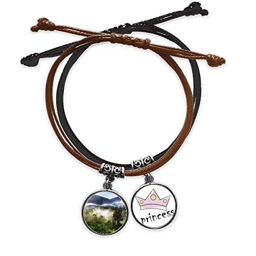 Pulsera de cuerda ciencias forestales paisajes naturaleza cadena cuero princesa para mano