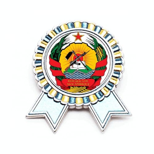 Broche emblème national du Mozambique en métal avec finitions soignées pour costume