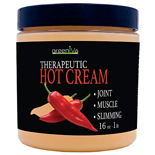 GreenIVe - Hot Cream - Soothing Massage Lotion Cream - Hot & Cold Sensation (16 Ounce Jar)