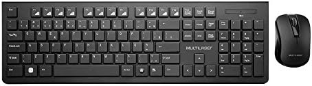 Multilaser Combo Teclado e Mouse Sem Fio de Entrada Multimídia USB - TC212, Preto