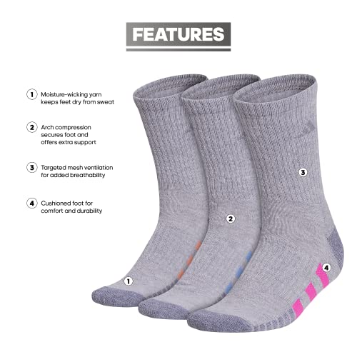 Image of adidas Cushioned Crew Socks 3-Pairs Durable & Comfortable