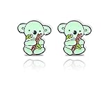  Koala - Pendientes de Koala para mujer, diseño de koala, color negro