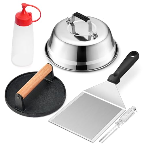 Griddle Accessories Smash Burger Kit (5Pcs), Joyfair Grill Spatula with