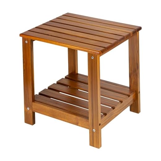 Double Layer Teak Side Table