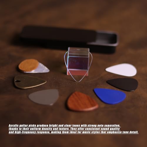 Guitar Picks,Wooden Mental Guitar Pick for Acoustic Guitar and Electric Guitar with Tin Case