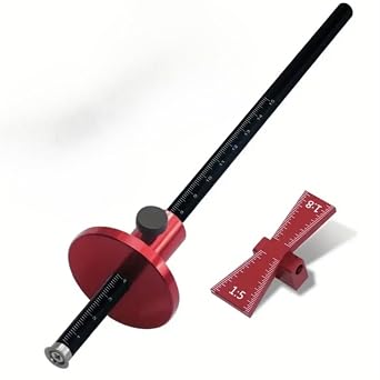 Multifunctional Woodworking Positioning Ruler, Woodworking Marking Tool, Wood Dowel Marking Tool Single Head Marking Tool + Dovetail Cone